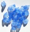 25 9mm Transparent Matte Light Sapphire Three Petal Flower Drop Beads